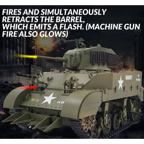 RACENT US M5A1 Czołg 1:16 RTR 108-3B2 - Kolor zielony - G2080