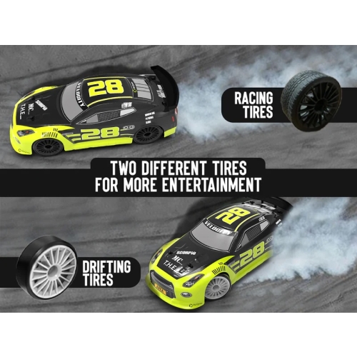 RACENT Model Samochodu Drift Car 1/14 4WD 785-42 609GB2 - silnik szczotkowy / kolor żółty