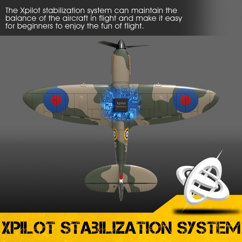 Volantex RC Spitfire z systemem stabilizacji Xpilot One Key Aerobatic Idealny dla początkujących 761-12 RTF