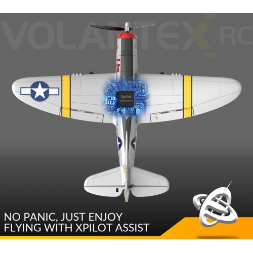 Volantex RC Samolot P47 Thunderbolt 400mm z systemem stabilizacji Xpilot One Key Aerobatic Idealny dla początkujących 761-16 RTF