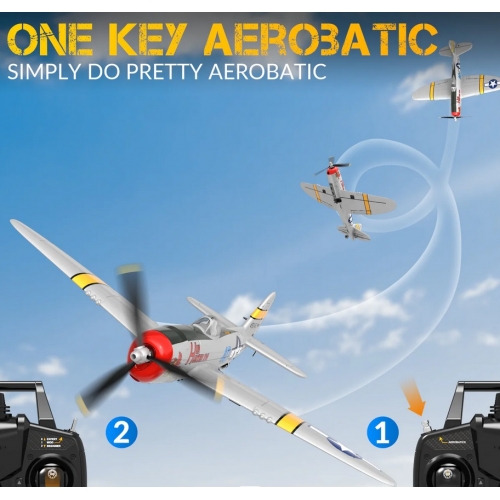 Volantex RC Samolot P47 Thunderbolt 400mm z systemem stabilizacji Xpilot One Key Aerobatic Idealny dla początkujących 761-16 RTF