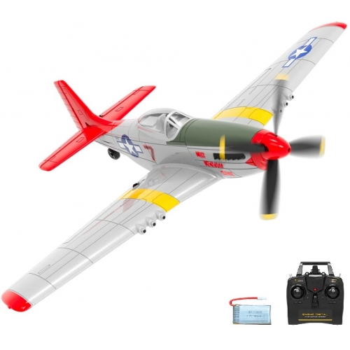 VolantexRC Mini Mustang P-51D z systemem stabilizacji Xpilot One Key Aerobatic Idealny dla początkujących 761-5 V2 RTF Red