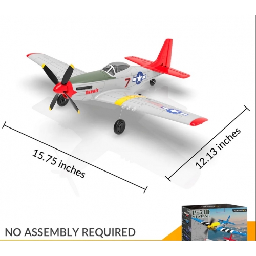 VolantexRC Mini Mustang P-51D z systemem stabilizacji Xpilot One Key Aerobatic Idealny dla początkujących 761-5 V2 RTF Red