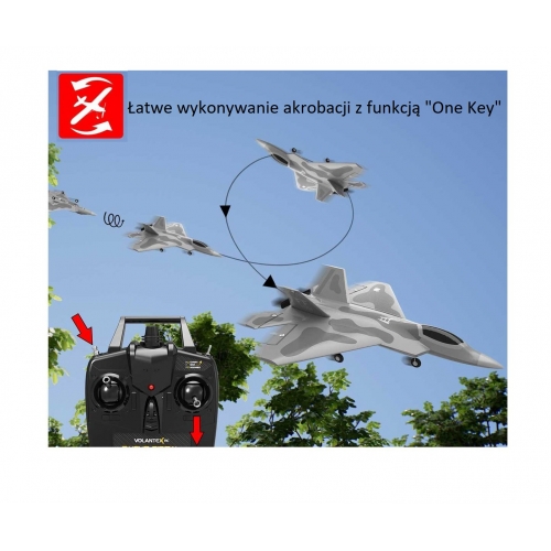 Volantex RC F22 Raptor z systemem stabilizacji Xpilot One Key Aerobatic Idealny dla początkujących 761-7 RTF