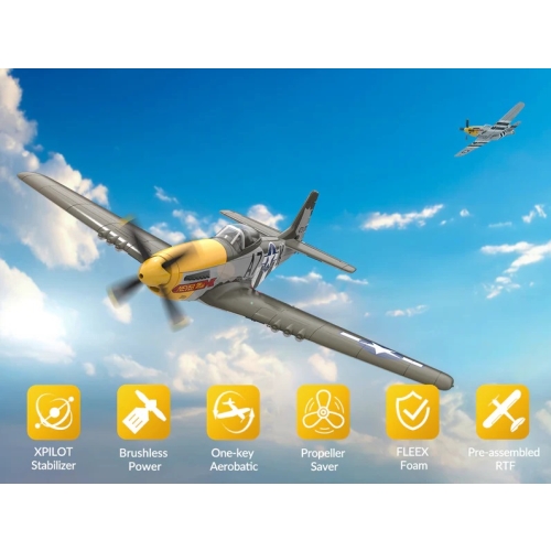 Volantex RC Mustang P51 500mm Samolot z żyroskopem 768-2GR RTF