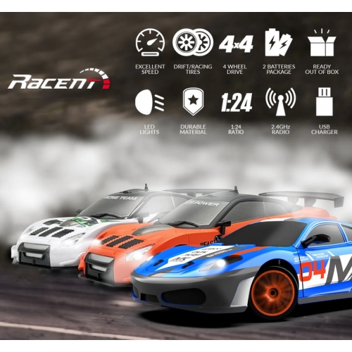 RACENT Model Samochodu Drift King 1/24 4WD 926WB2 - silnik szczotkowy / kolor biały