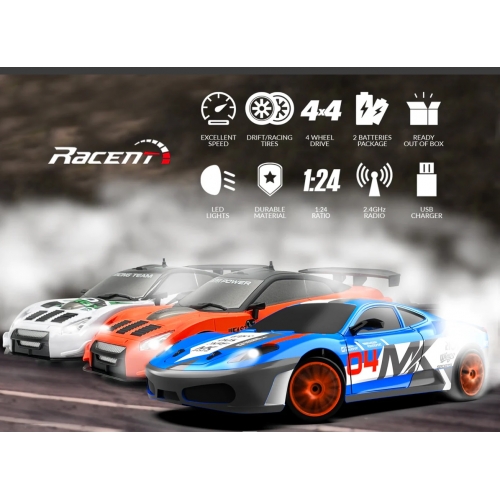 RACENT Model Samochodu Blaze Racer 1/24 4WD 927OB2 - silnik szczotkowy / kolor pomarańczowy