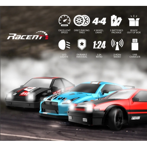 RACENT Model Samochodu Zoom Master 1/24 4WD 927RB2 - silnik szczotkowy / kolor pomarańczowy